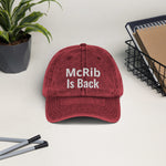 “McRib is back” embroidered Vintage Cotton Twill Cap